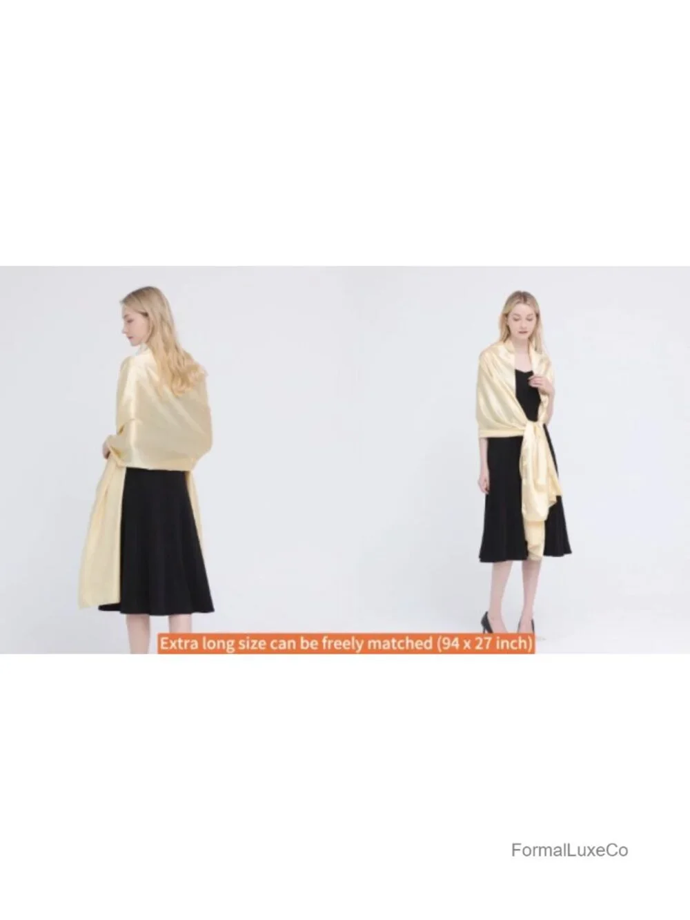 Extra Long Satin Wrap Shawl Evening Party Bridal Stole